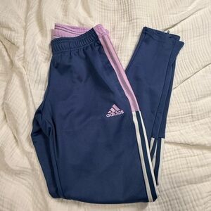 Adidas Women's Navy and Pink Track Pants